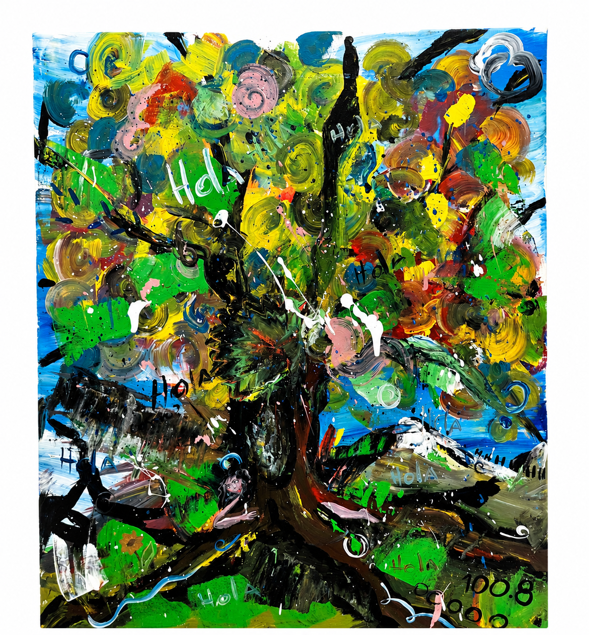Mujer atravez del árbol 